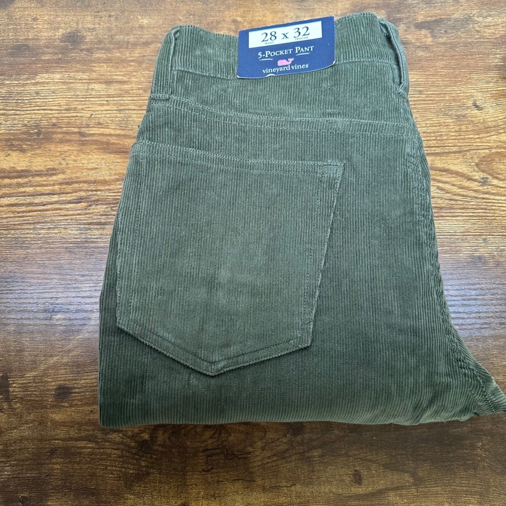 Vineyard Vines Mens Corduroy 5-Pocket Pant Four Leaf Clover Green 28x32 1P001207